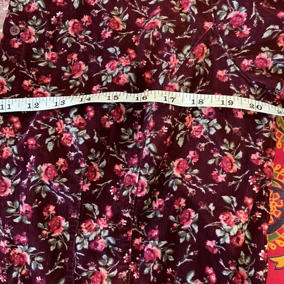 Floral Corduroy Button Down sz XL - Picture 7 of 11